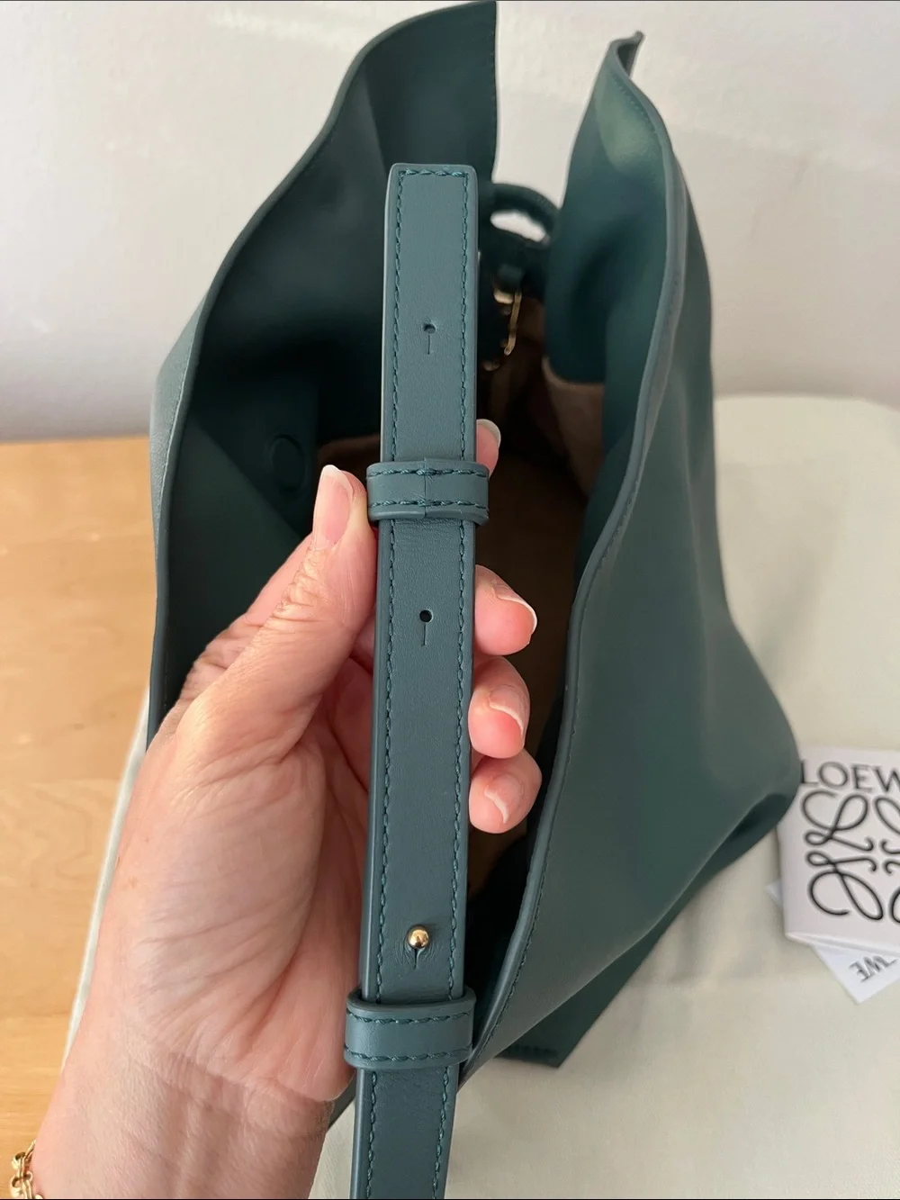 Brand New Loewe Dark Green Flamenco Knot Shoulder Bag